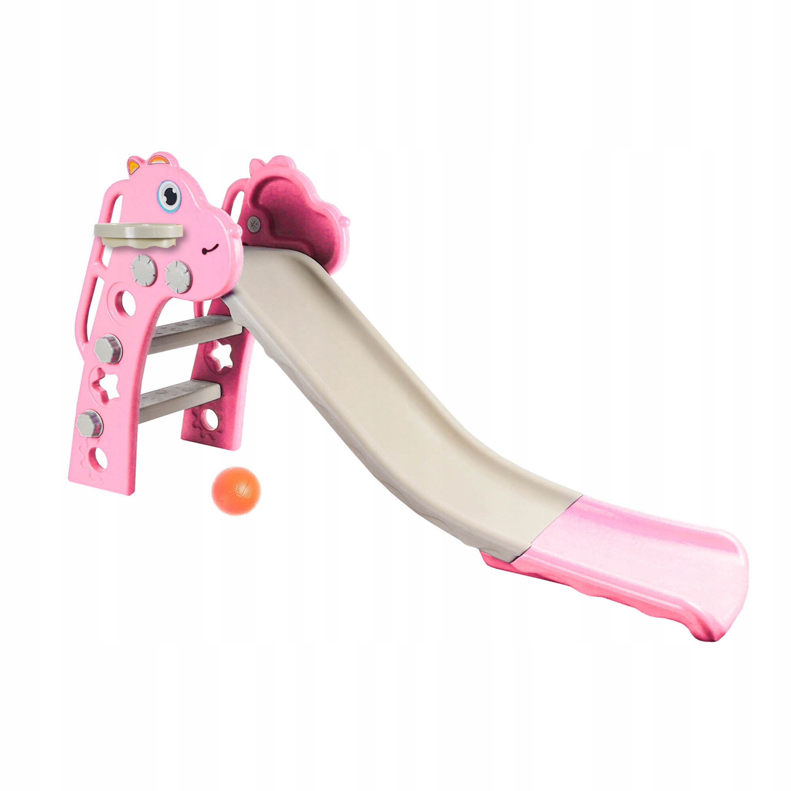 Detská šmykľavka Aga4Kids 130 cm ružová, voľne stojaca, do domácej záhrady