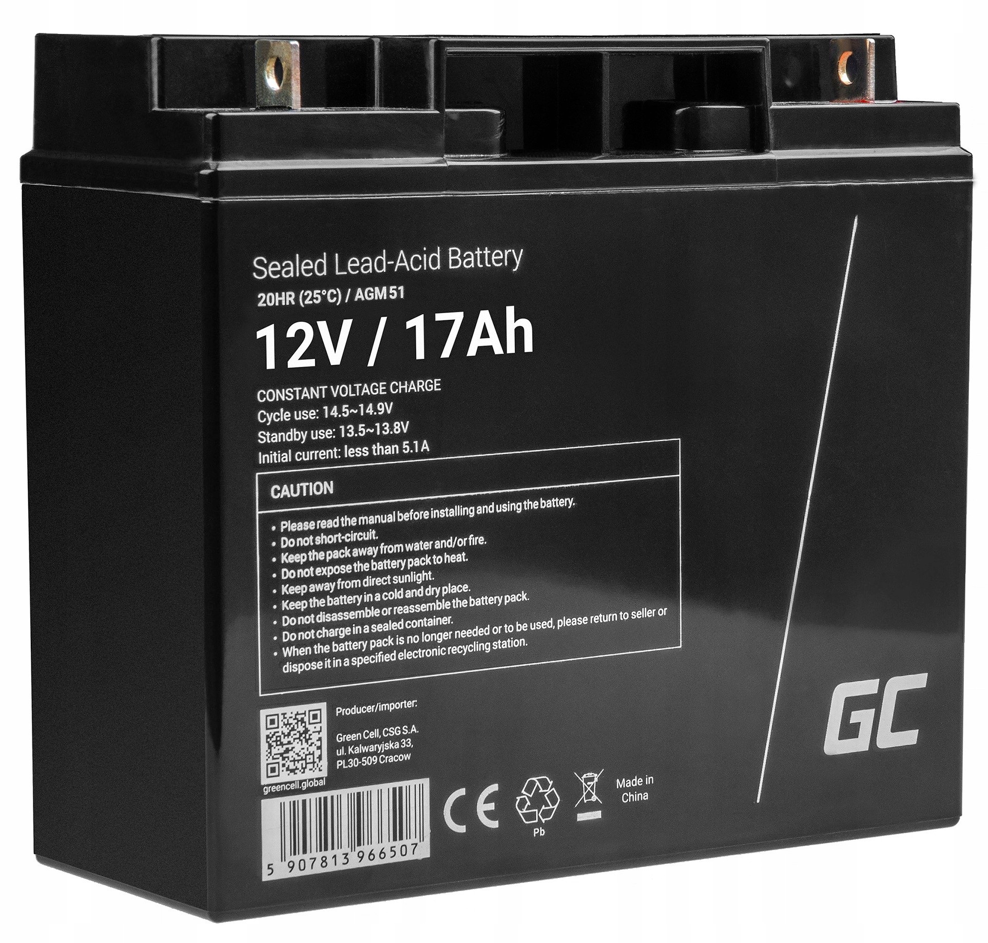 Batéria Green Cell 12V 17Ah