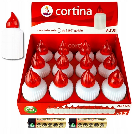 Náhradné LED vložky do svietnikov Altus červené, 2160 hodín, balenie 12 ks