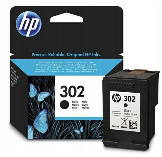 Čierna atramentová kazeta HP 302 F6U66AE