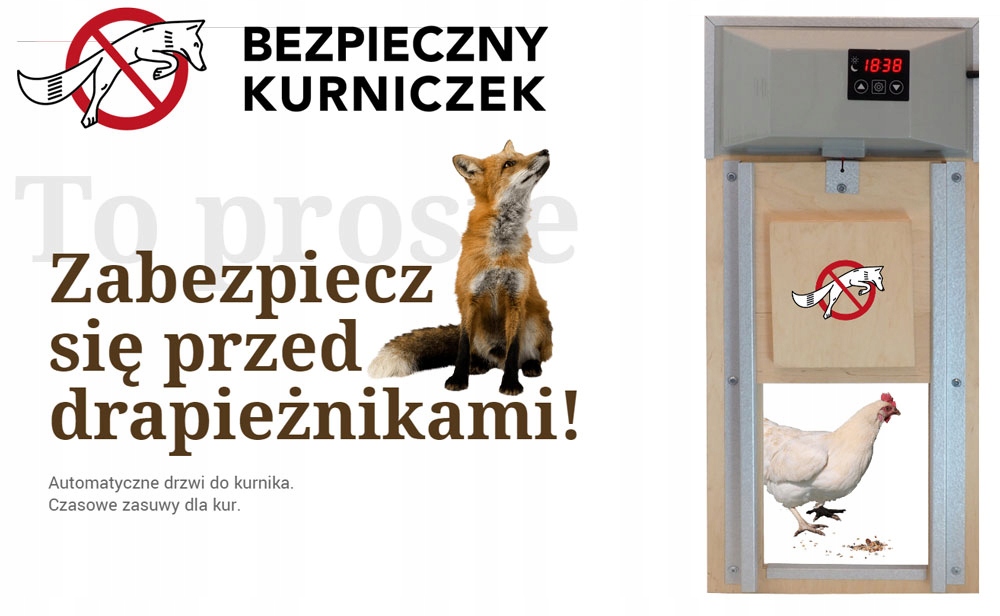 Automatické zatváranie kurníka Kurniczek ZK01 33x76 cm