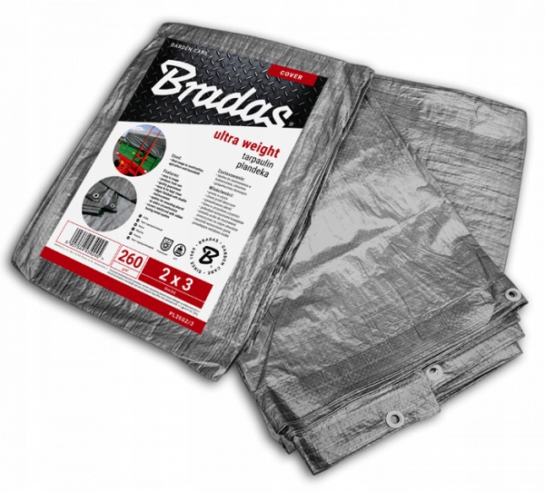 BRADAS ULTRA WEIGHT Zosilnená Plachta 2m x 3m - Šedá