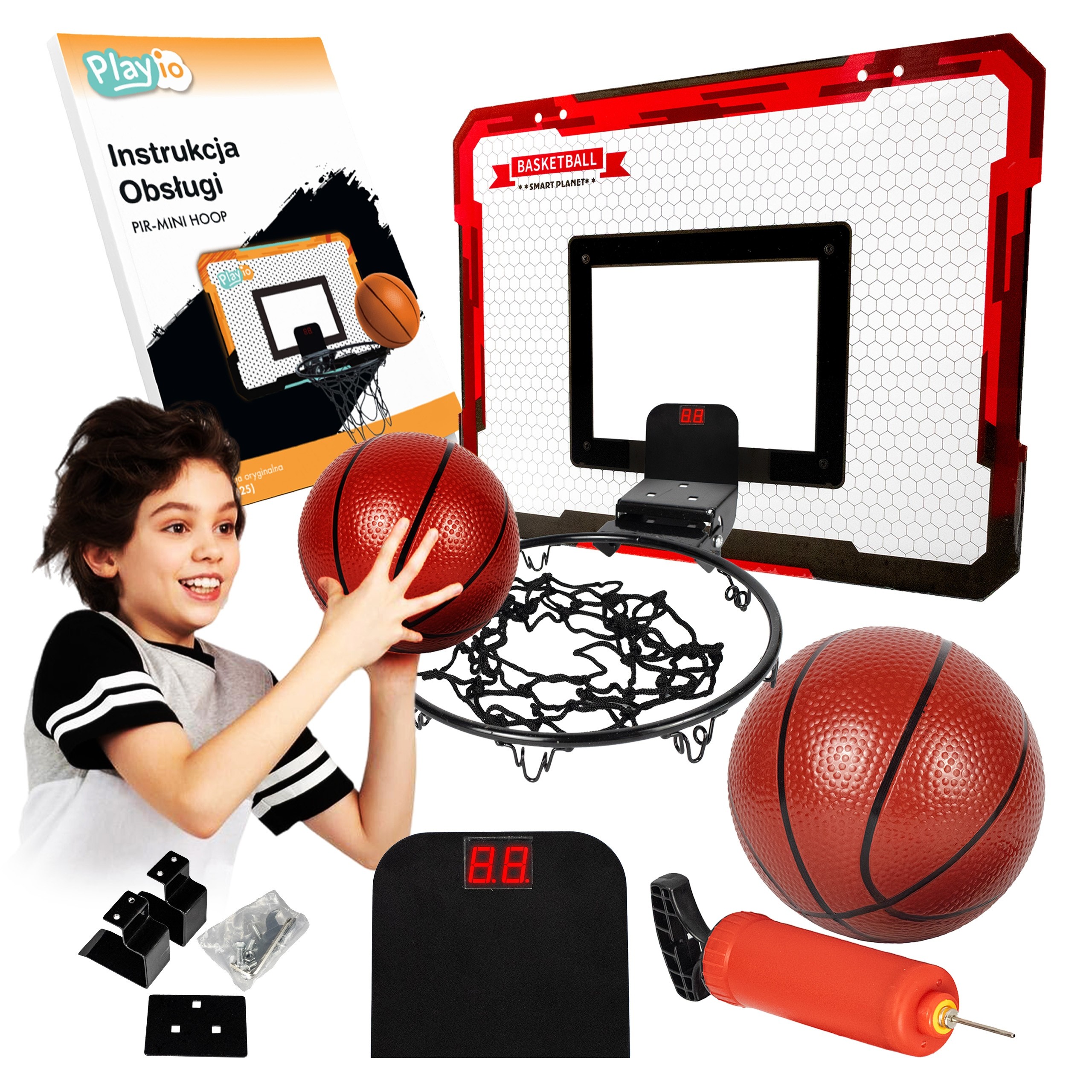 Prenosná basketbalová sada Playio Mini pre deti s doskou na dvere