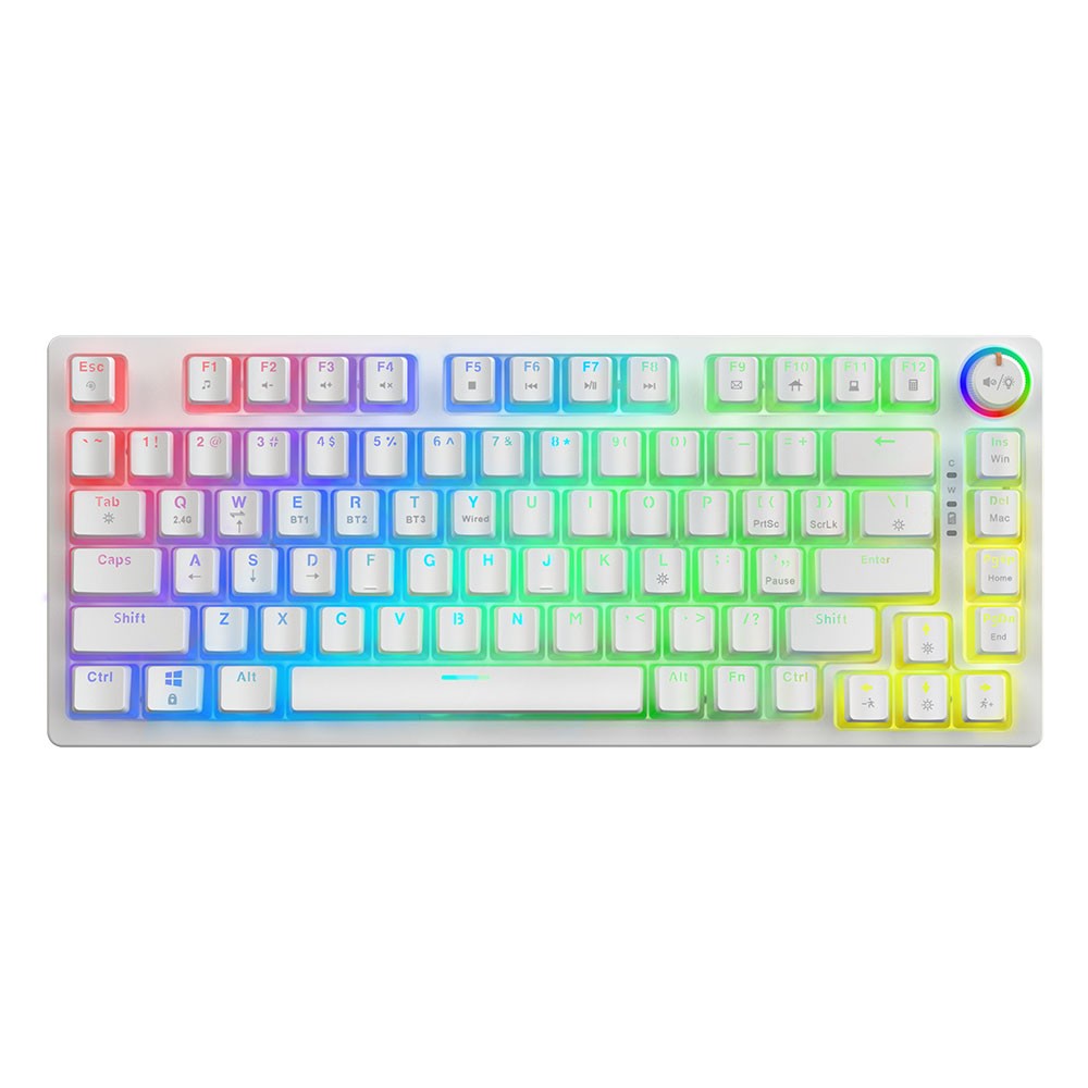 Bezdrôtová klávesnica SAVIO PHENIX WHITE GATERON YELLOW PUDDING