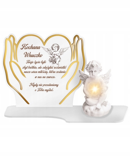 Večný svietnik Premium XL 18 cm s LED anjelikom, Biely