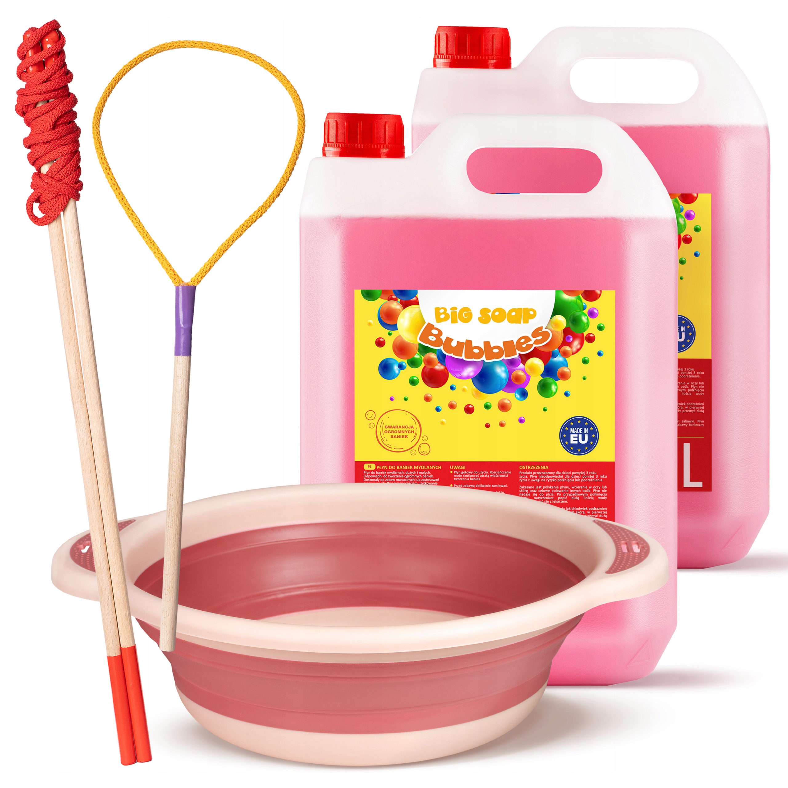 Bublinkovací nápoj 10 l + 2 tyčinky + 3 l miska - SADA - PL - MBTOYS