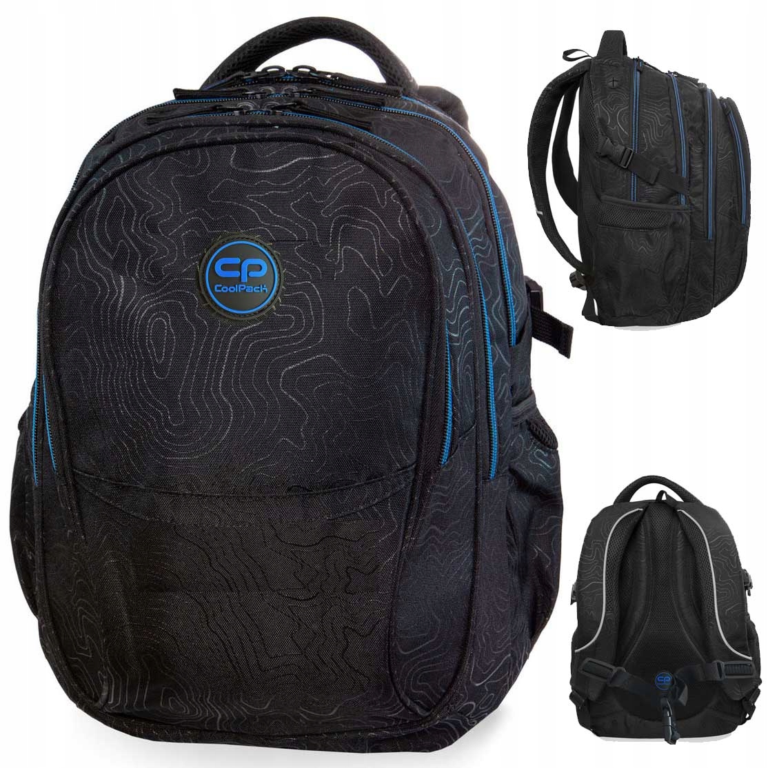 CoolPack Factor Školský Batoh 29L Topograpy Blue