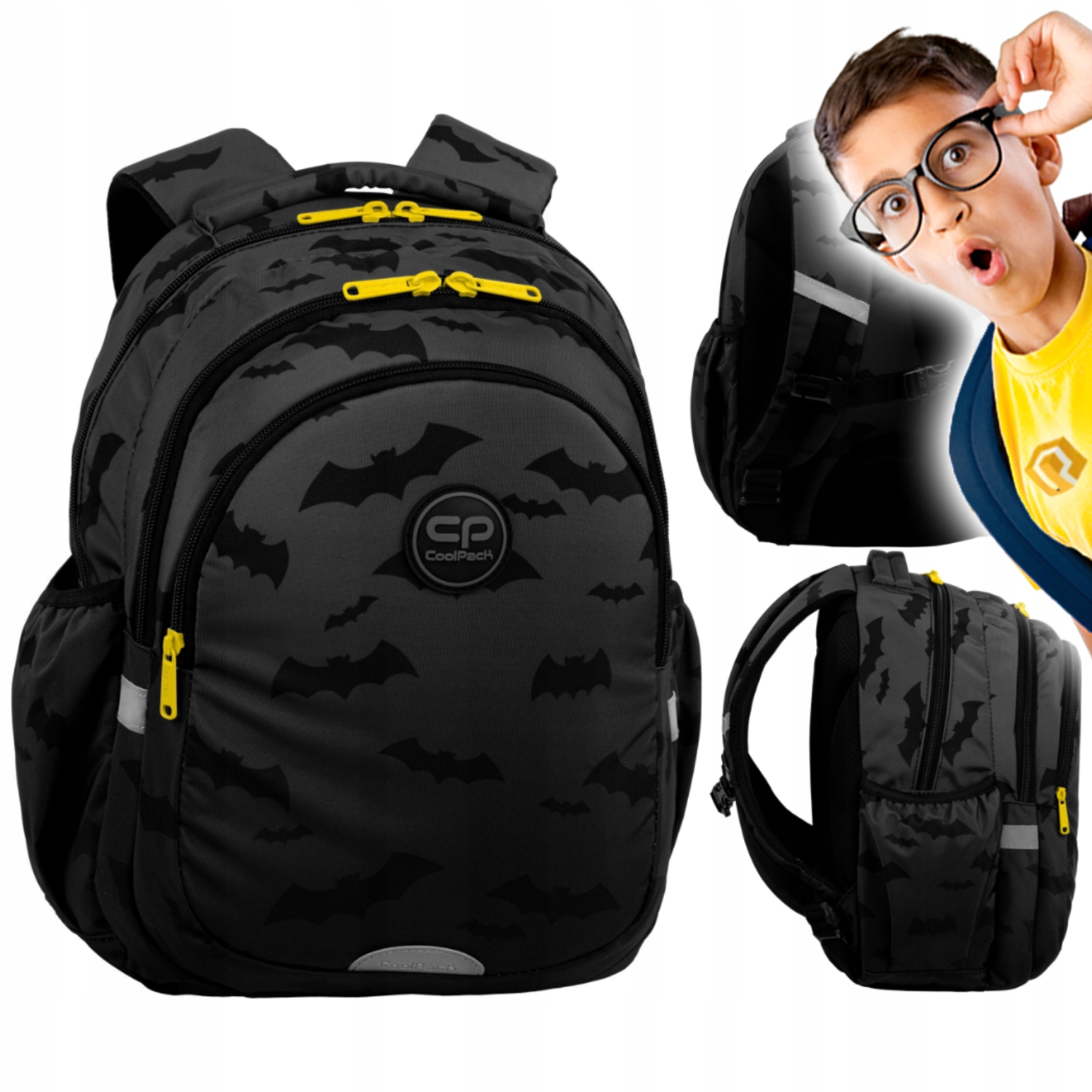 Školský batoh CoolPack Jerry pre chlapcov 1-3 trieda - tmavonočný vzor