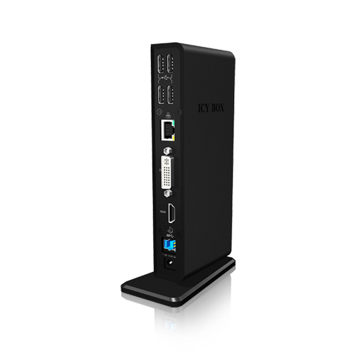 Disk IcyBox IB-DK2241AC, USB, HDMI, LAN, DVI-I, mikrofón