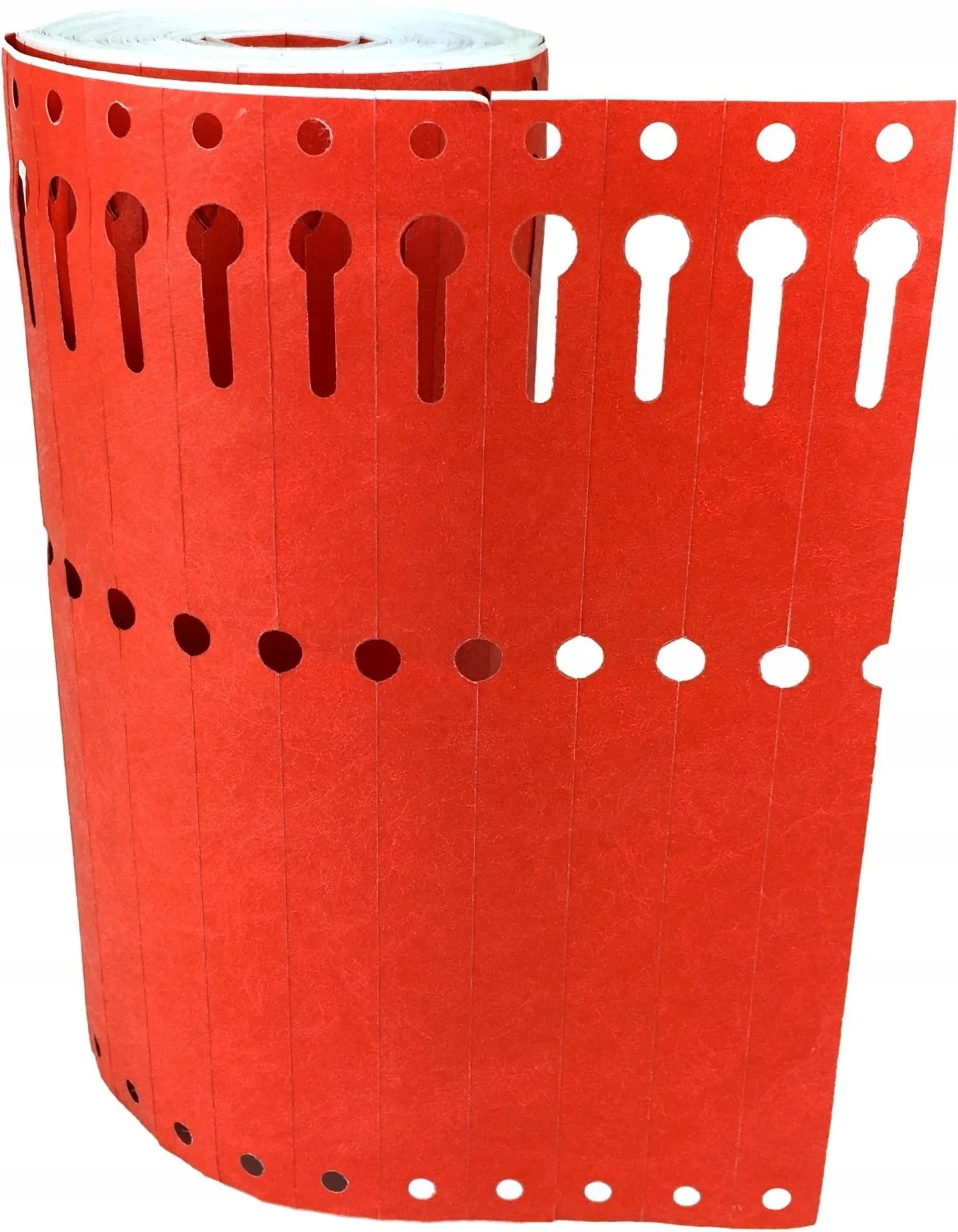 Červené etikety Tyvek 12,7 × 220 mm, rolka 1 000 ks