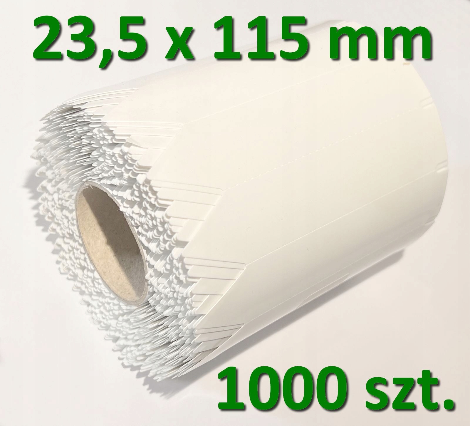 Biele zasúvacie štítky na rastliny 23,5 × 115 mm, 1000 kusov