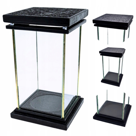 Exkluzívny hrobový lampáš s čiernym kameňom 31cm