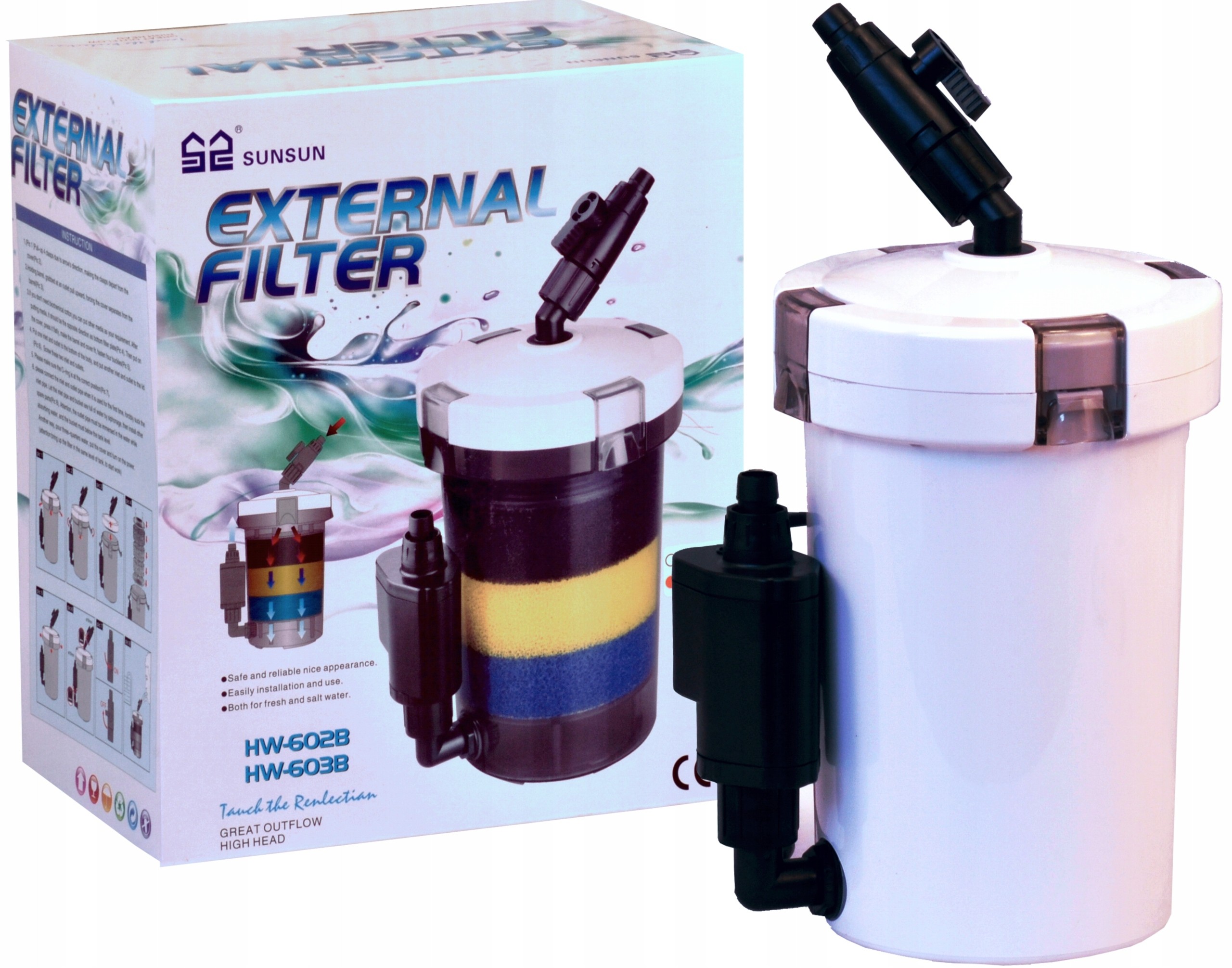 SUNSUN HW-602B kanistrový filter 400 l/h | akvárium 20–60 l
