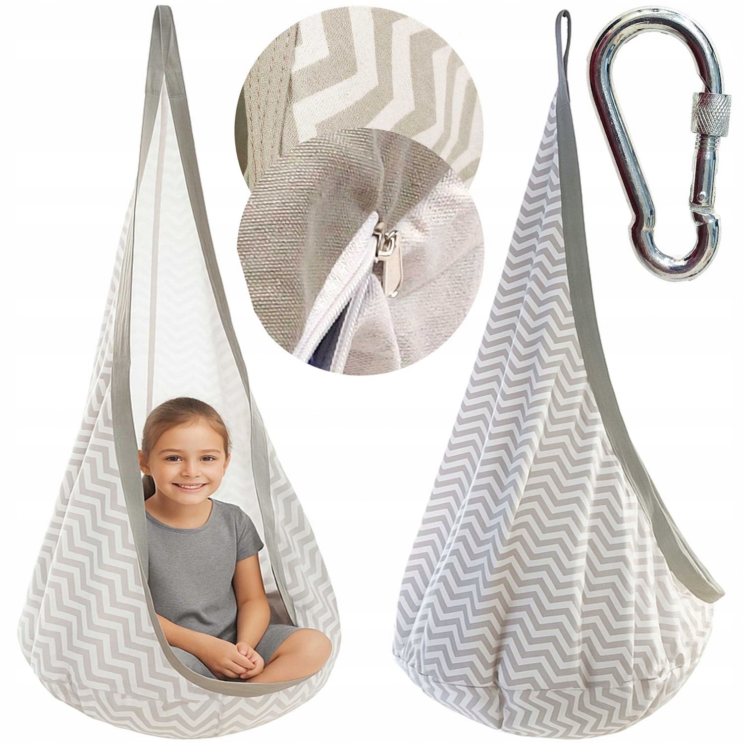 Detská hojdačka COCOON 60 kg, závesné kreslo, hojdací vankúš, hojdacia sieť, bavlna