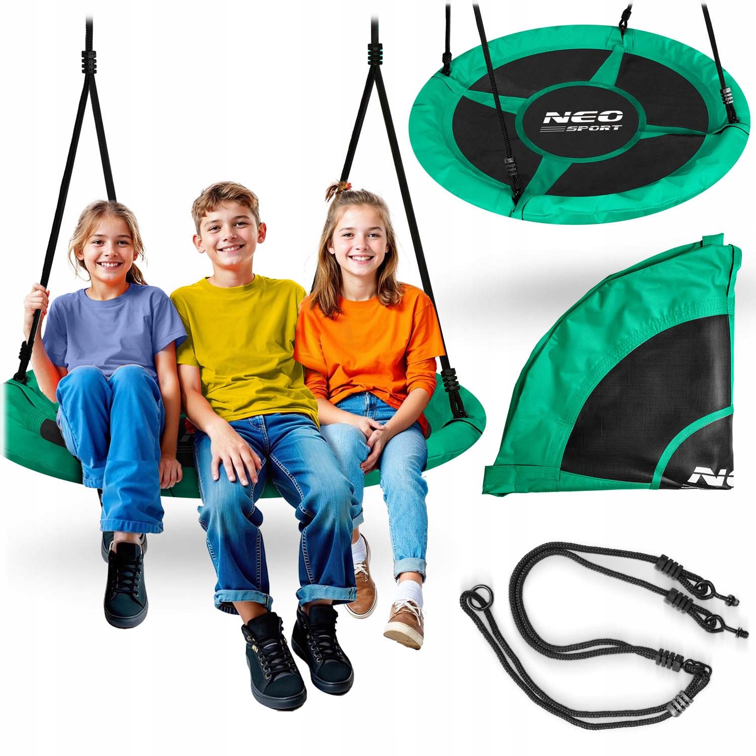 Hojdačka Neo-sport Stork's Nest 110 cm pre deti od 3 rokov