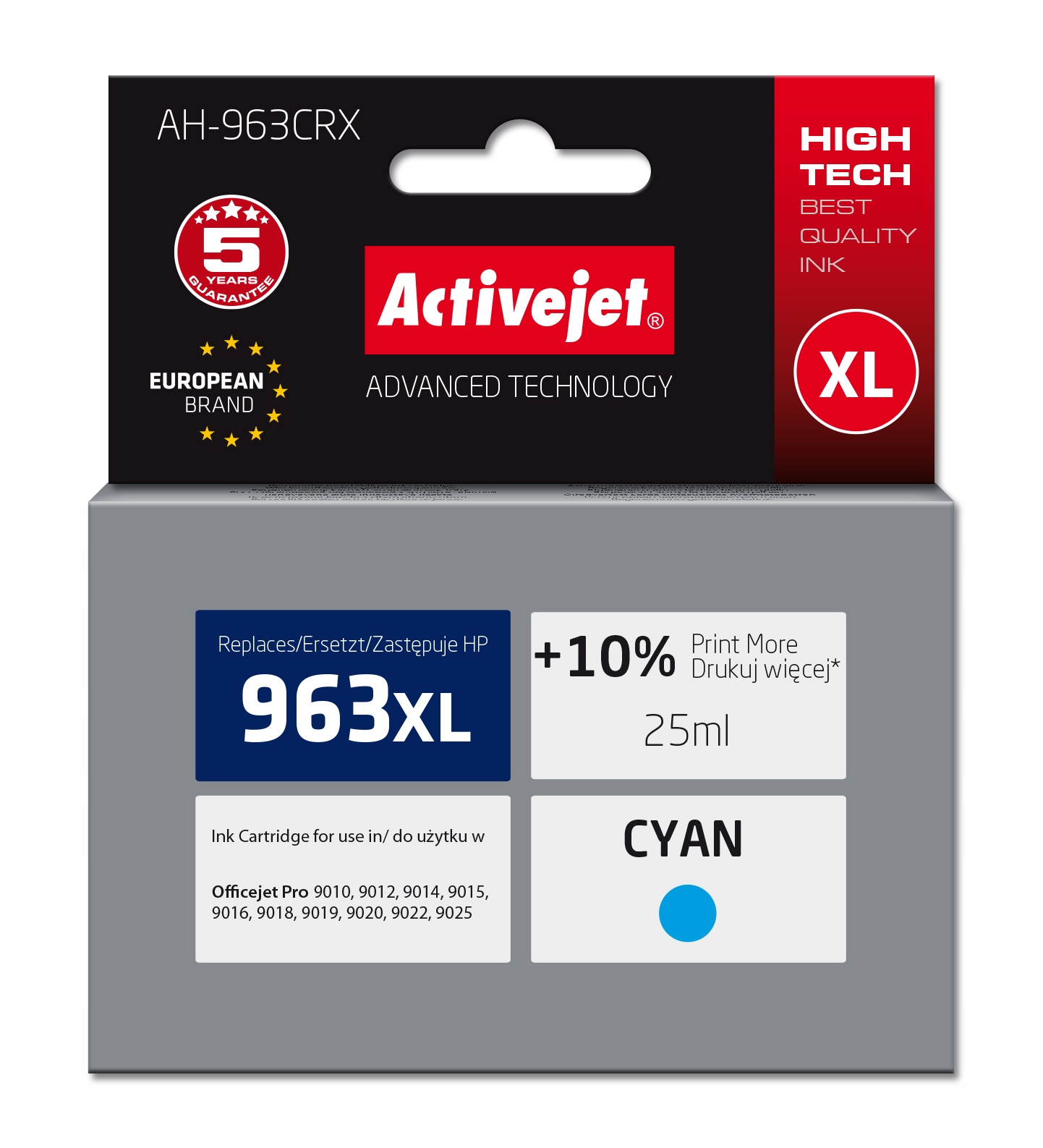 Atrament ActiveJet AH-963CRX pre HP modrý (azúrový)