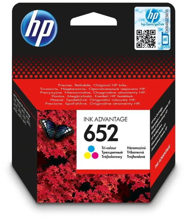 Trojfarebný atrament HP 652 CMY F6V24AE
