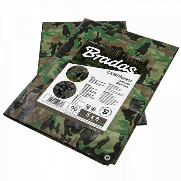 Mimoriadne odolná maskovacia plachta Bradas CAMOforest 4 x 5 m, 90 g/m2