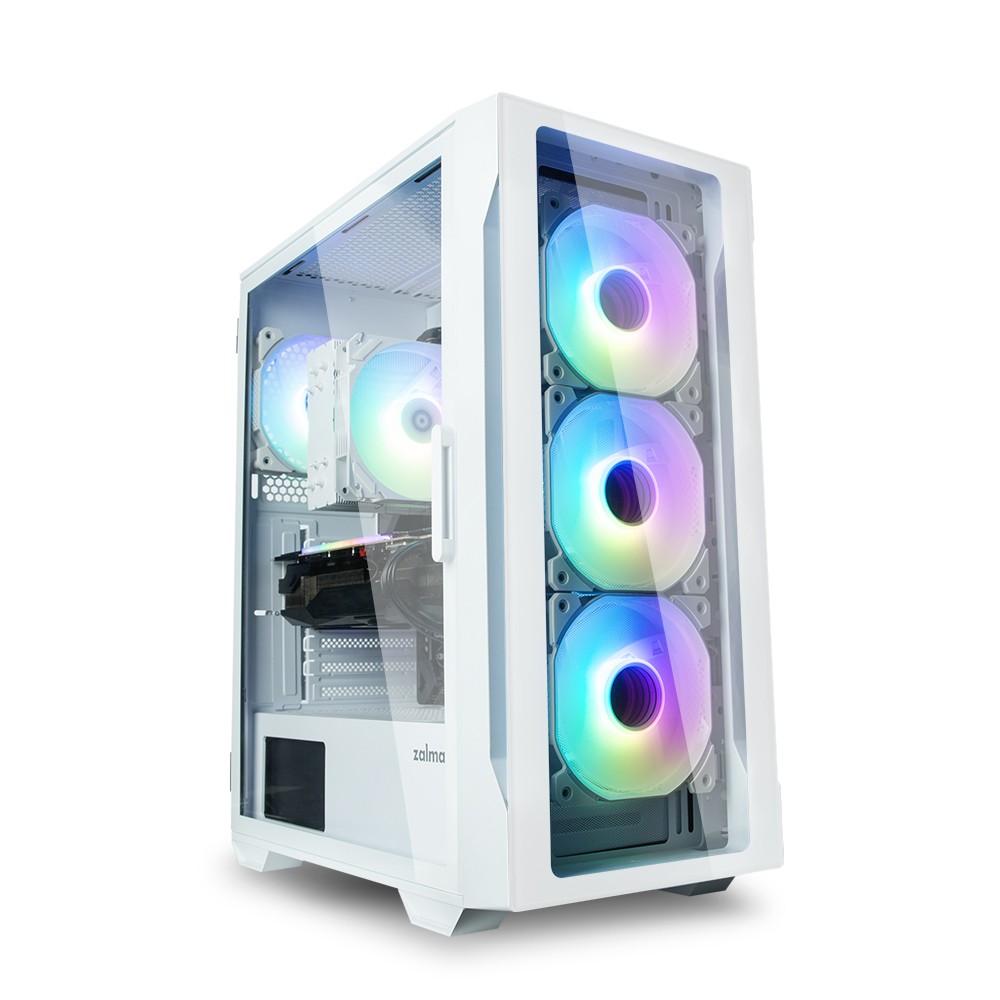Skrinka Zalman i3 NEO TG, biela, Midi Tower, biela