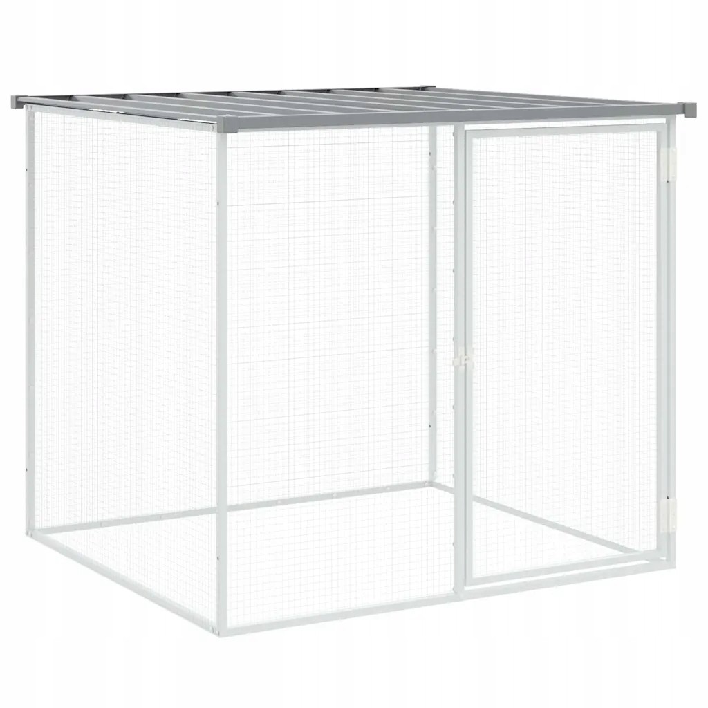 Kurník s pozinkovanou oceľovou strechou, svetlosivý, 103x98x90 cm