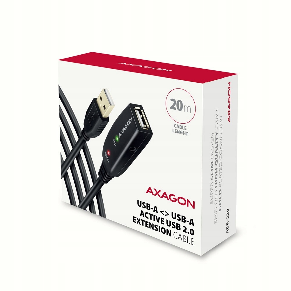 Aktívny kábel Axagon ADR-220 USB 2.0 AM -> AF
