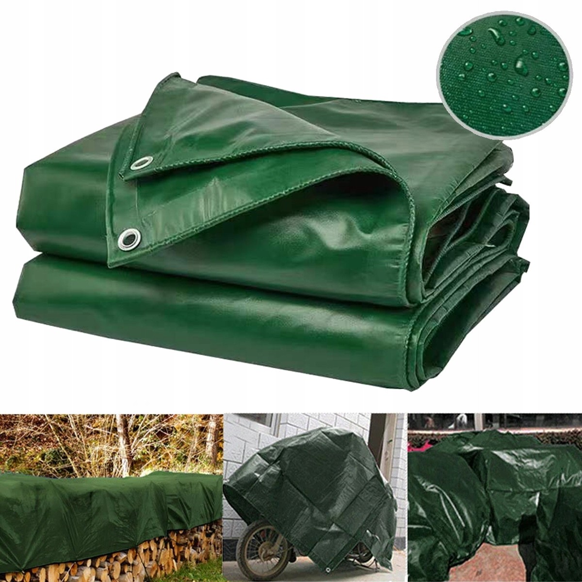 Vysokoodolná nákladná plachta s perforáciami, zelená, PVC tkanina 450 g/m2