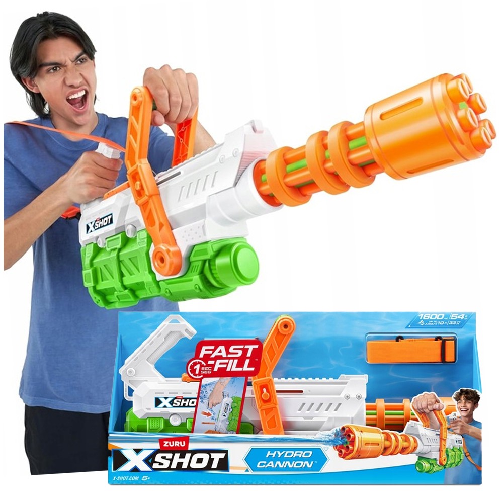 X-SHOT MINIGUN VODNÁ OBJEM VEĽKEJ PISTOLE 1600 ML PLNENIE 1 SEK.