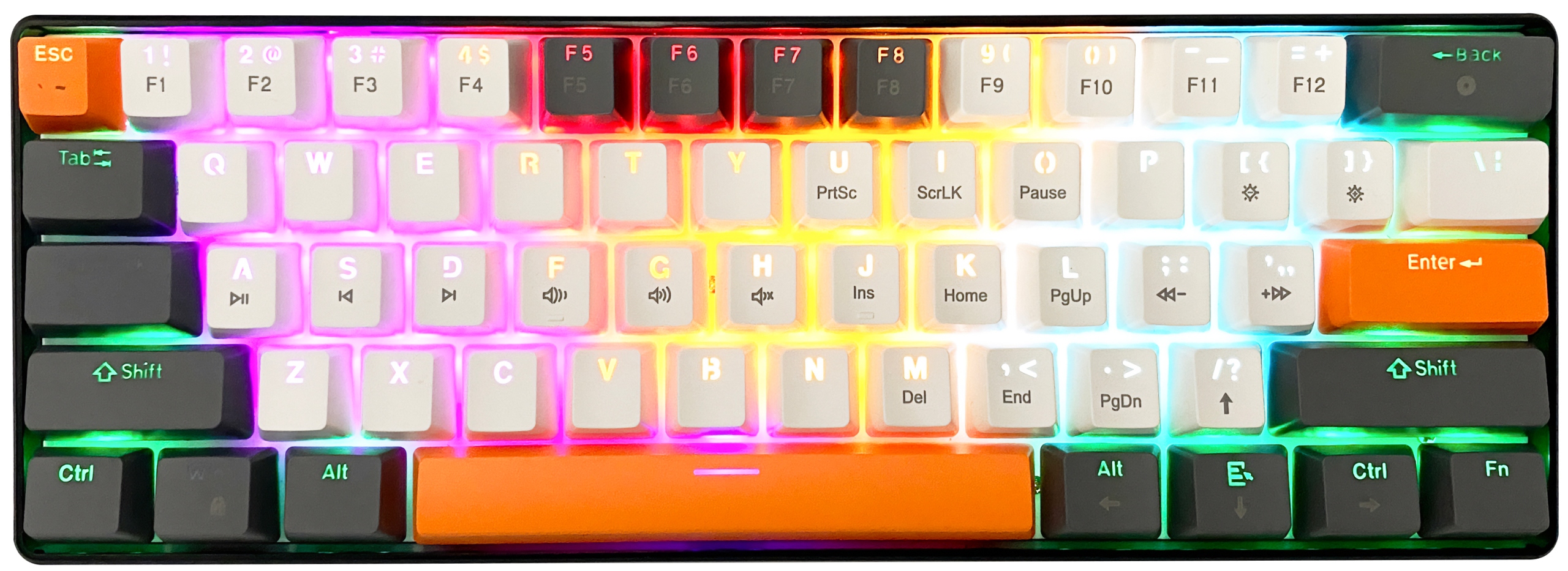 Mechanická klávesnica Media-Tech ZONE 61, RED GAMING, RGB spínače