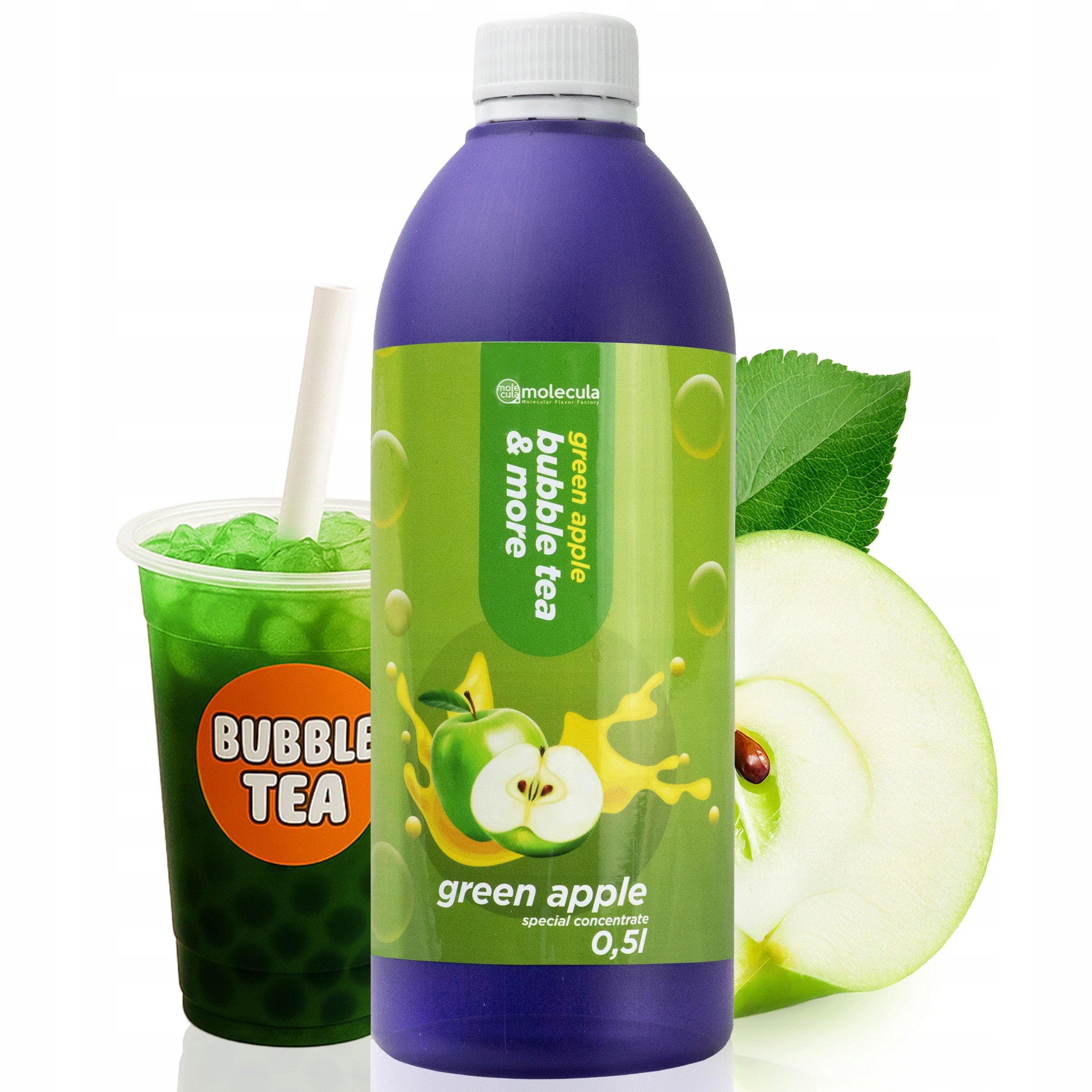 Molecula Bubble Tea sirup Zelené jablko 500 ml – ovocný koncentrát