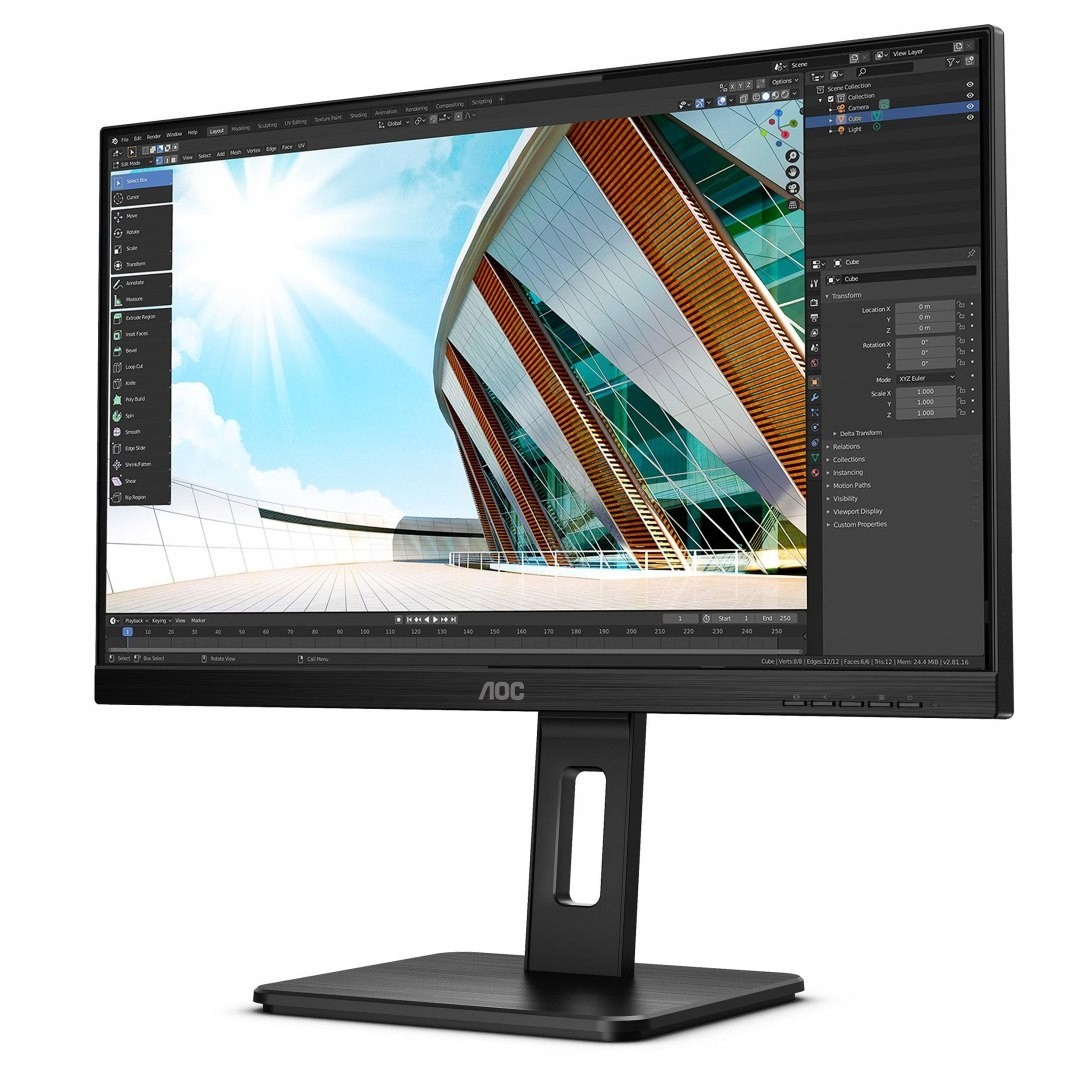 LED monitor AOC Q24P2Q; 23,8" 2560 x 1440 px IPS / PLS