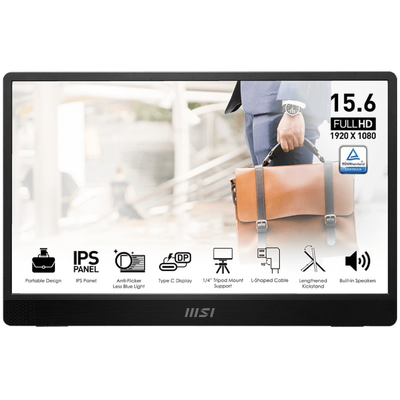 15,6" prenosný monitor MSI PRO MP161 E2U | 1920x1080 FHD | 60Hz 4ms | IPS