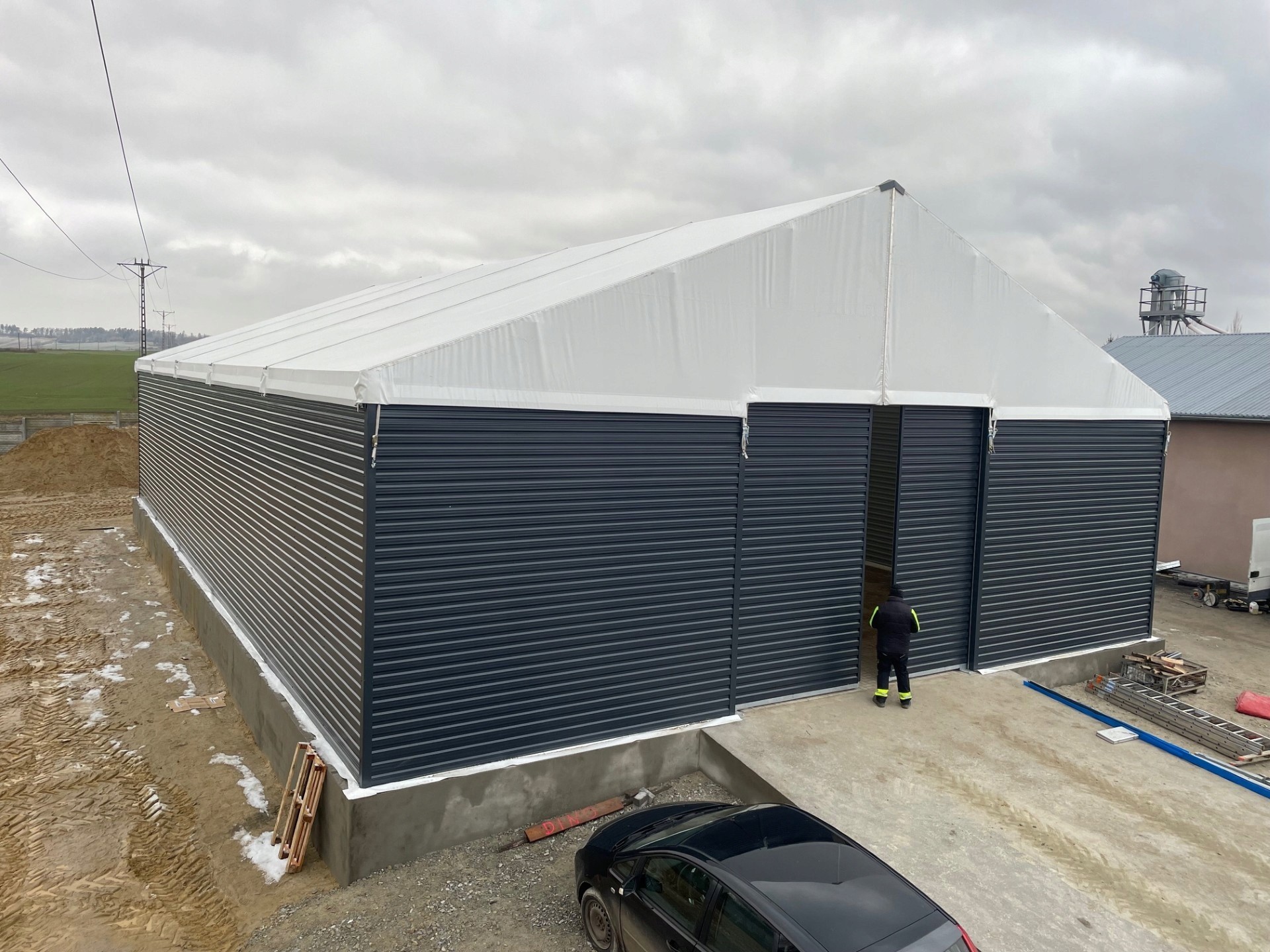 Nová Skladová Hala 15x25x4,5 m, Alumíniová Konštrukcia, PVC Pokrytie