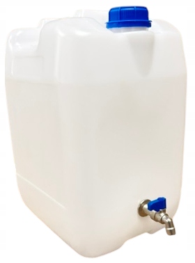 Kanister na vodu 20 l s kohútikom HDPE – nádoba na pitnú vodu 29×24×37 cm