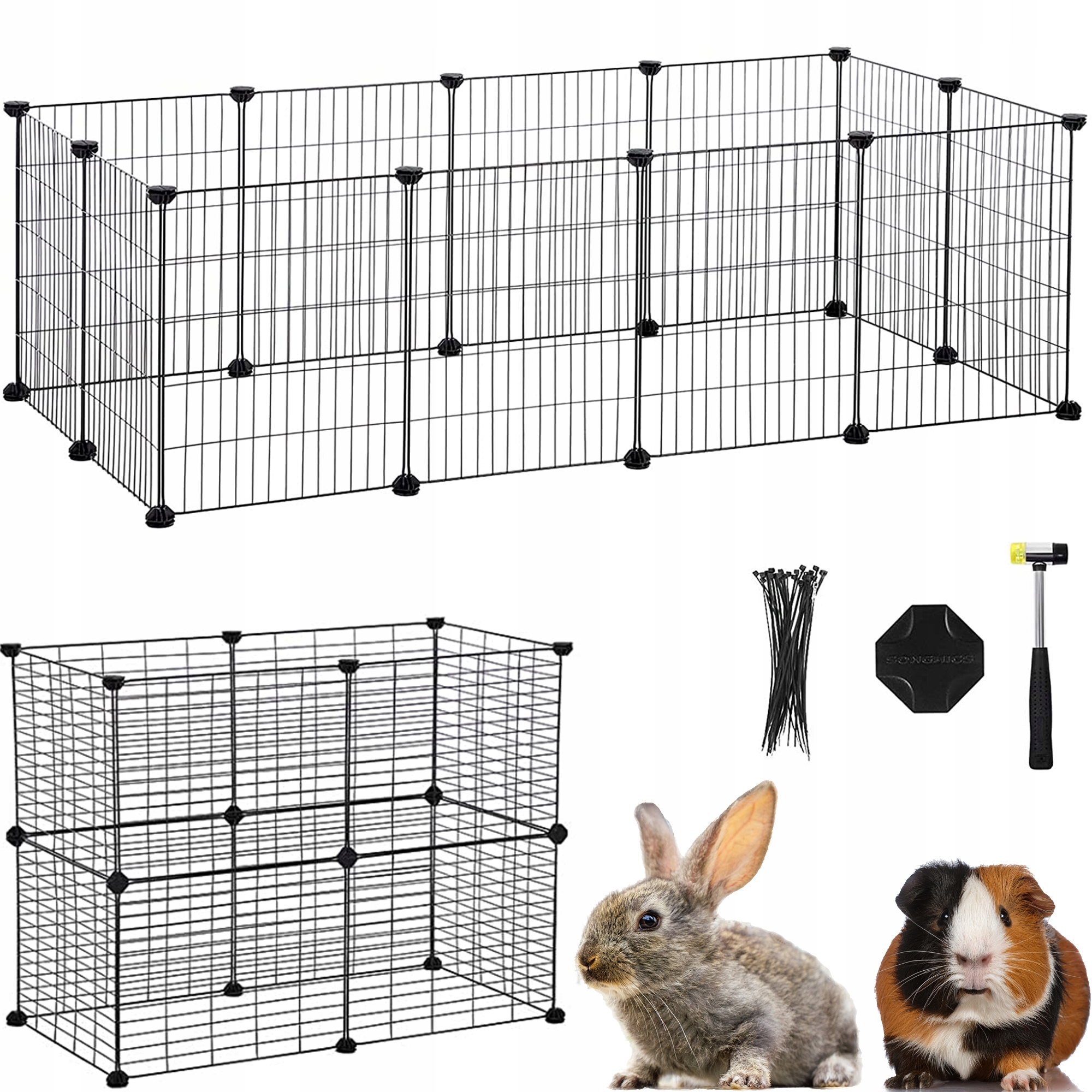 Songmics LPI01H ohrada pre králiky a hlodavce 143 × 73 × 46 cm