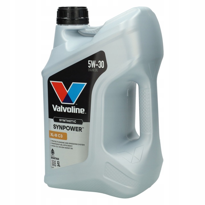 Valvoline Synpower XL-III C3 5w30 5L – syntetický motorový olej s nízkymi emisiami SAPS, vhodný pre DPF a TWC