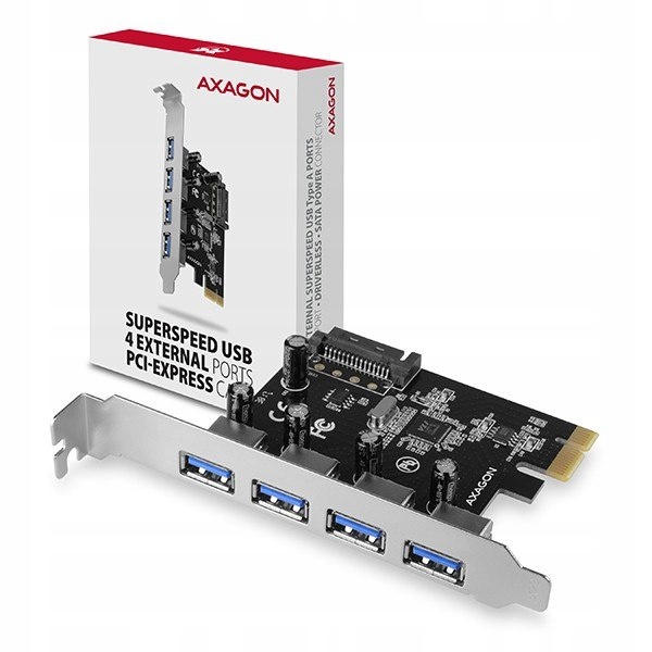 Radič AXAGON PCIe PCEU-430RS, 4x USB 3.2 port, 5 Gbps, Renesas PD720201