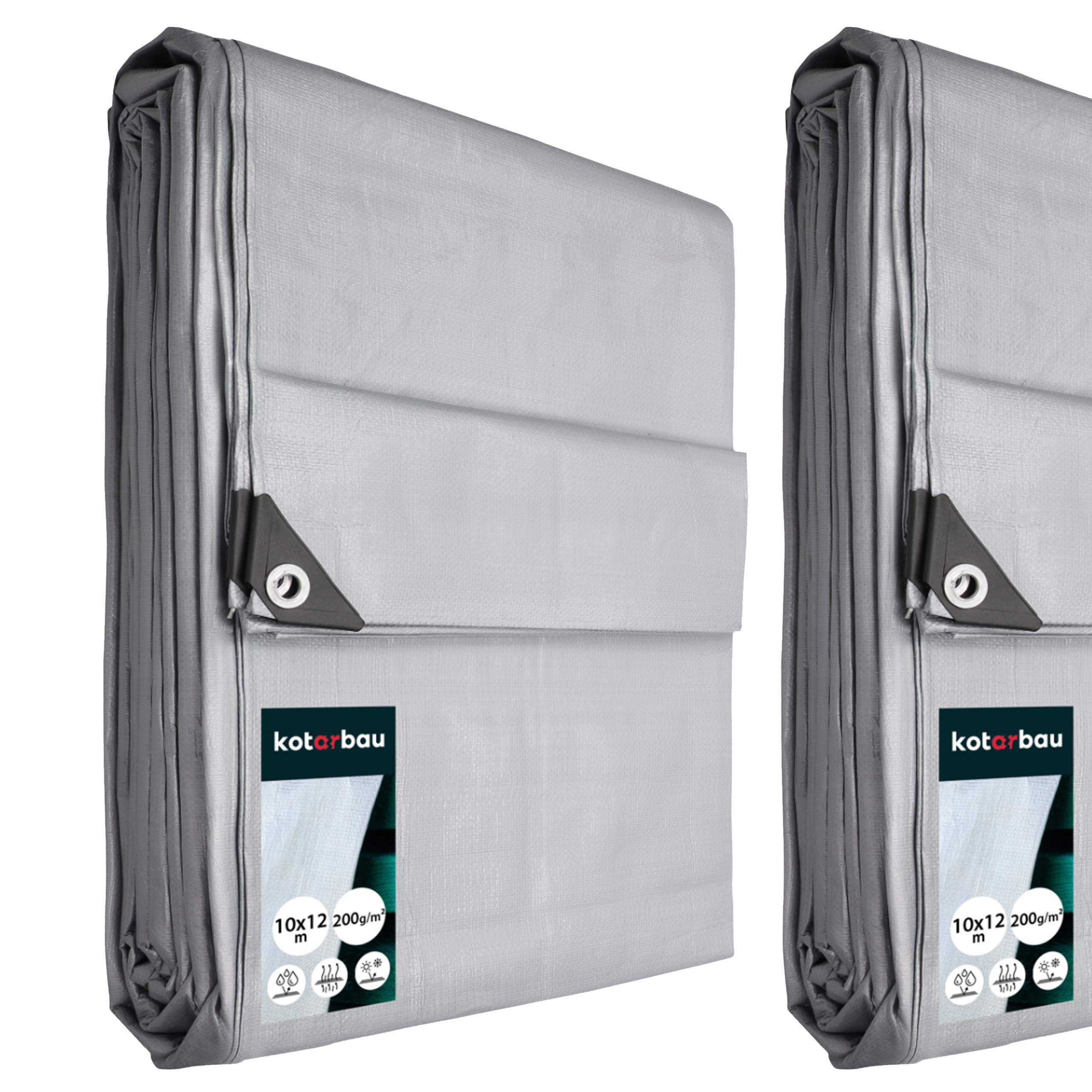Strieborná krycia plachta z HDPE 10 × 12 m, 200 g/m²