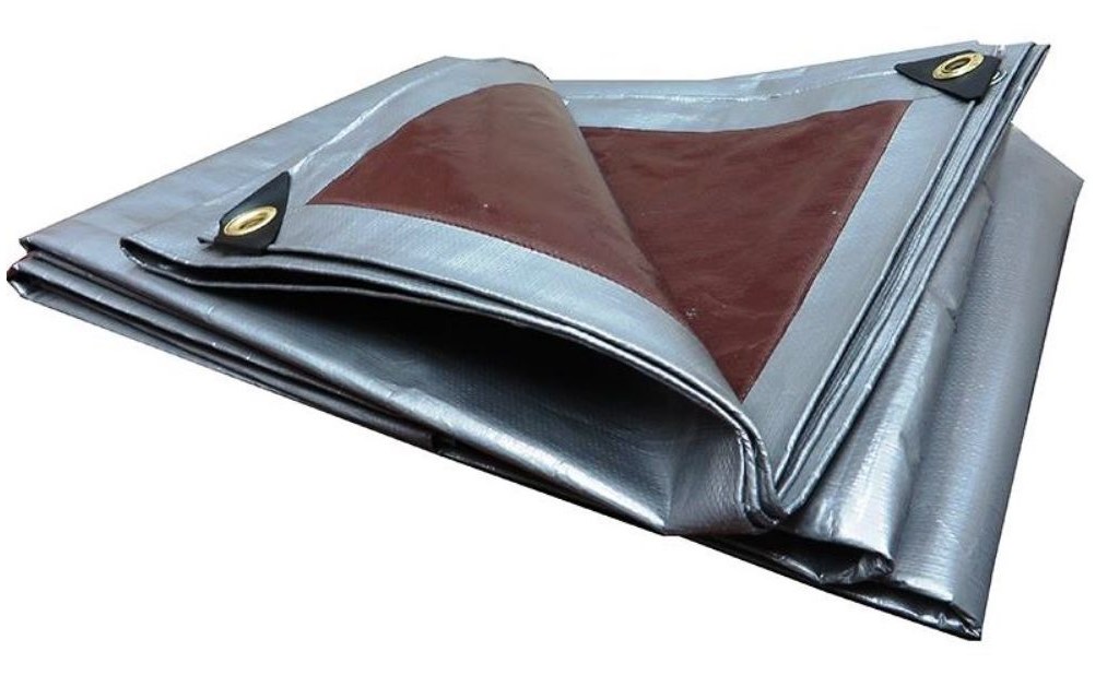Odolná mrazuvzdorná a vodoodolná plachta 210g 10x12m - strieborno-hnedá