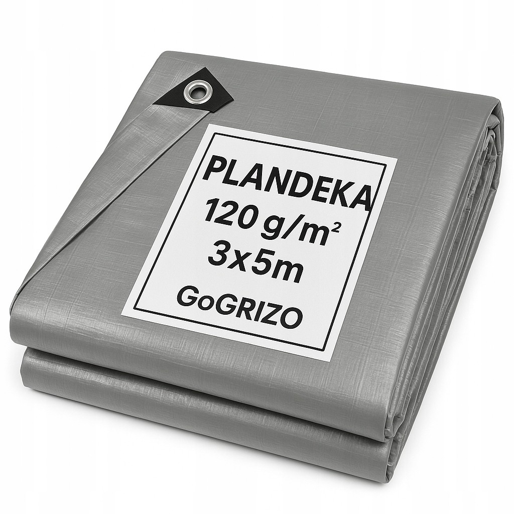 Výkonná plachta GoGRIZO 3x5m | 120g/m² | Vodoodolná s UV ochranou | Sivozelená