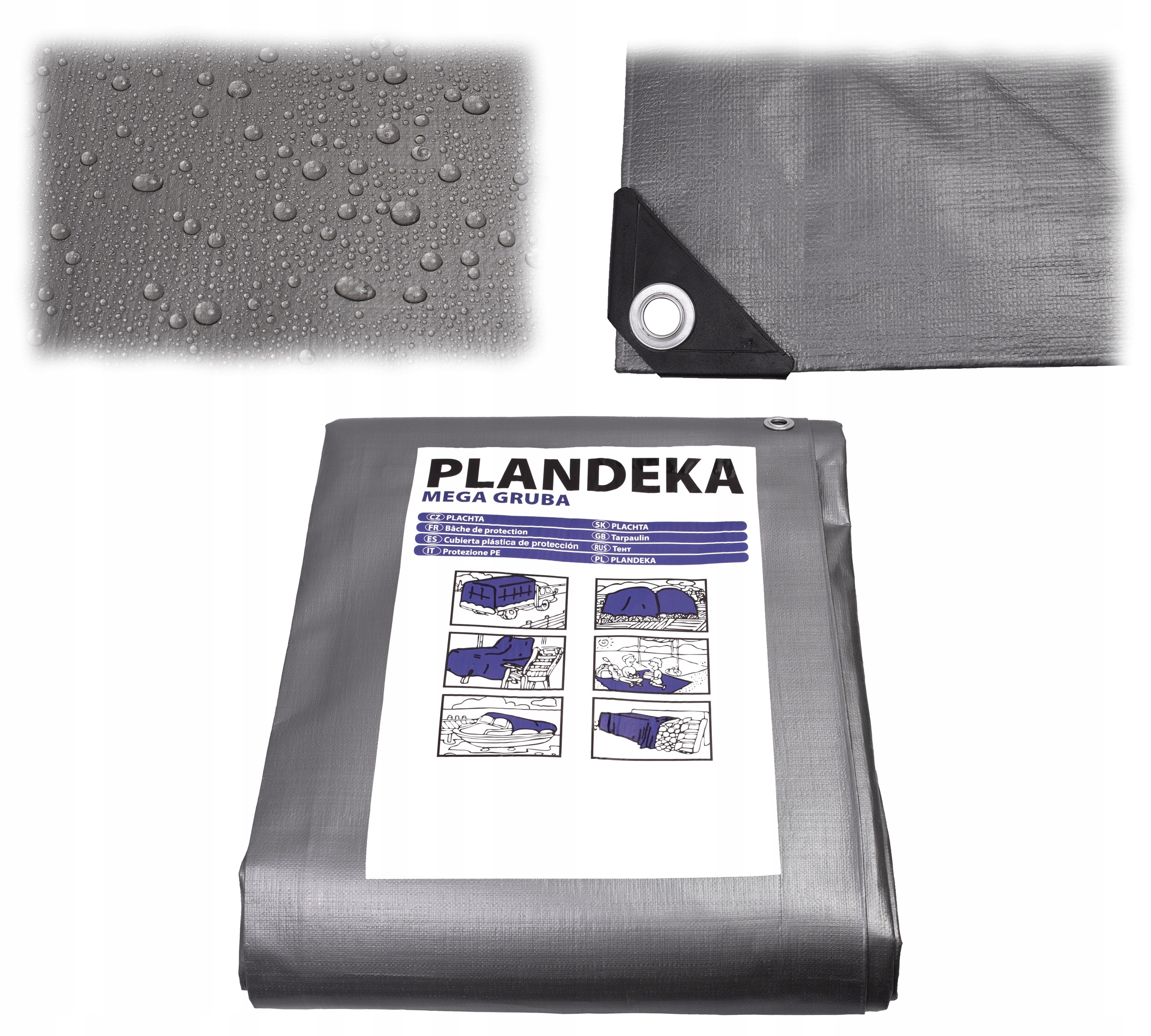 Odolná a Vodeodolná Plachta 4x6 m, S UV Filtrom a Hliníkovými Očkami