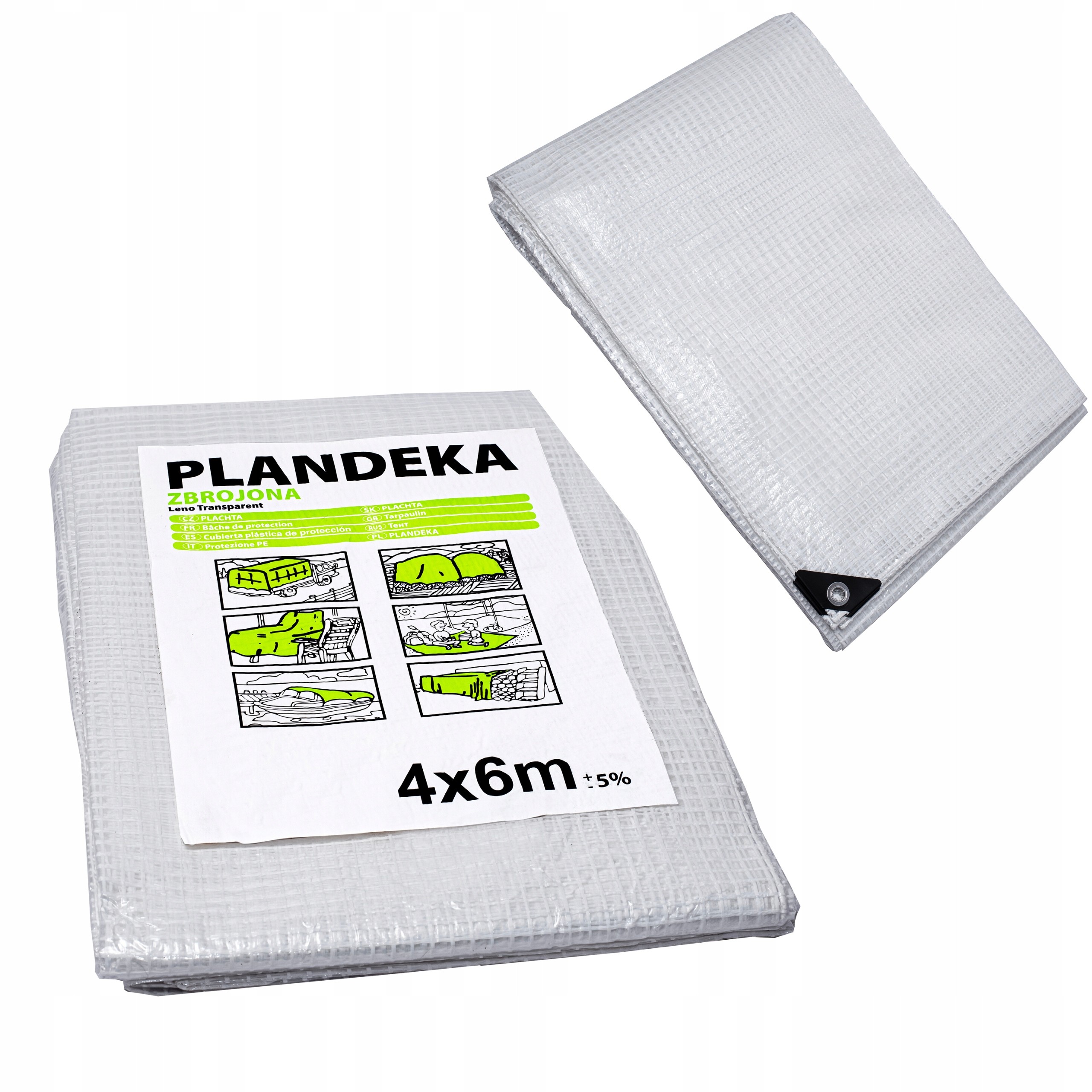 Odolná priehľadná zosilnená plachta 4x5 m s UV ochranou