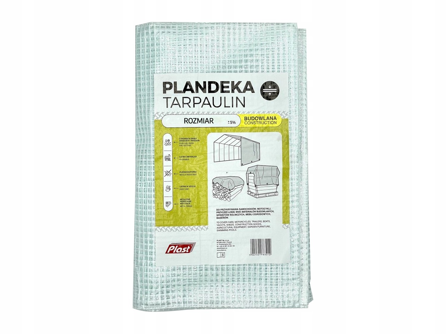 Transparentná plachta 5m x 5m, 100g/m2 - Odolná proti vode a plesni