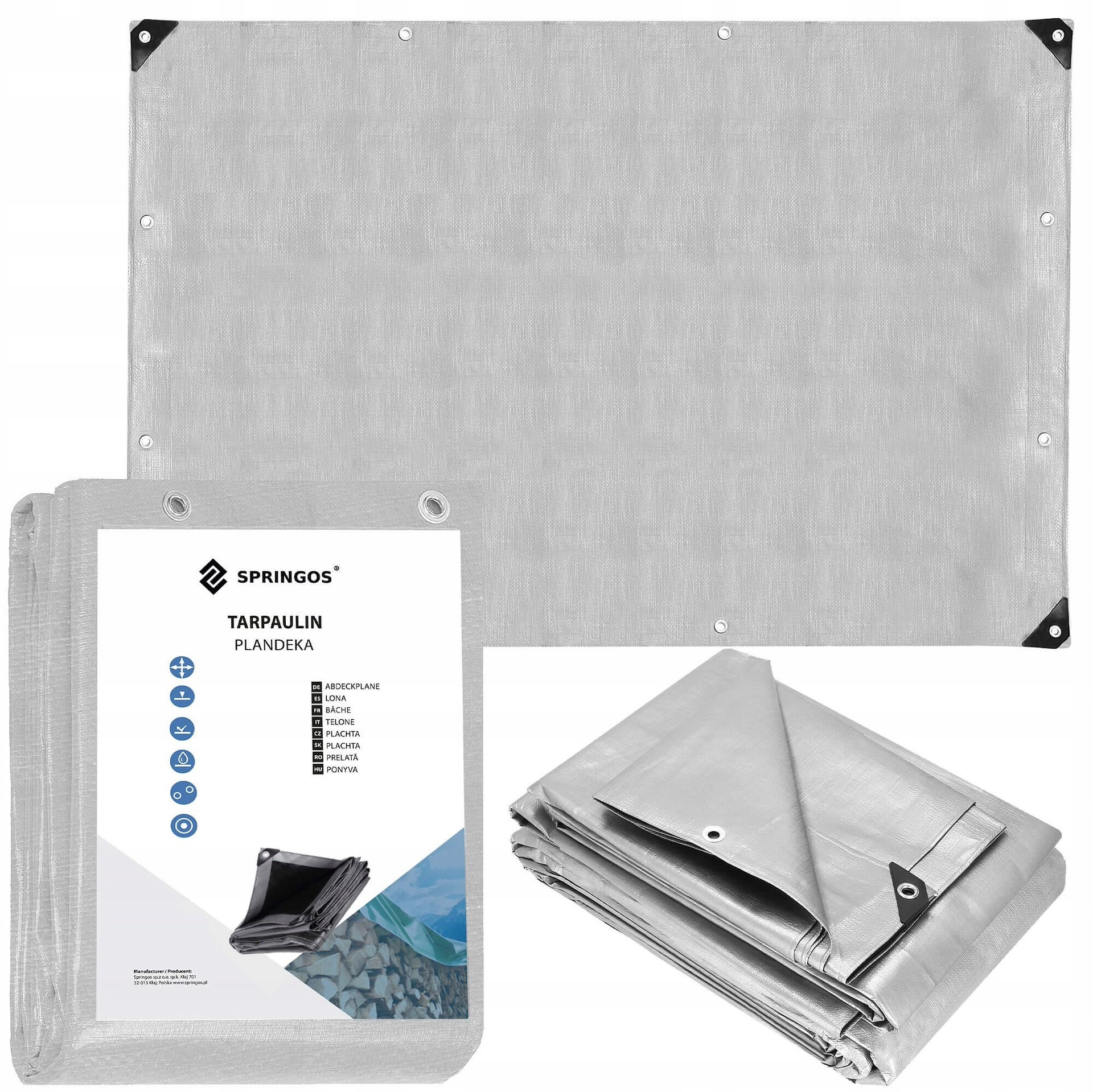 Odolná polyetylénová plachta Springos® 3x5m, 210 GSM, UV ochrana