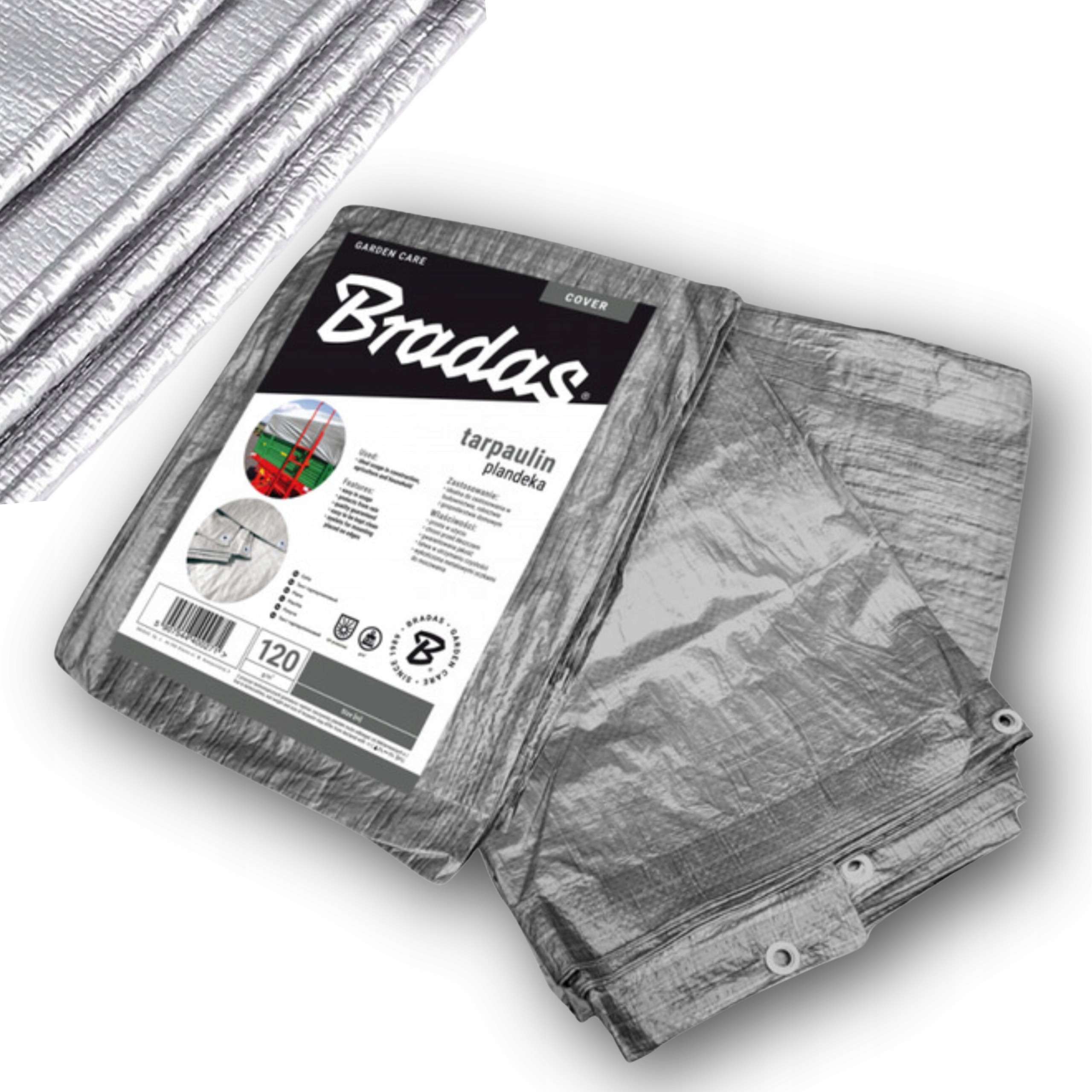 Odolná plachta 3x5m, zosilnená 120g, šedá farba
