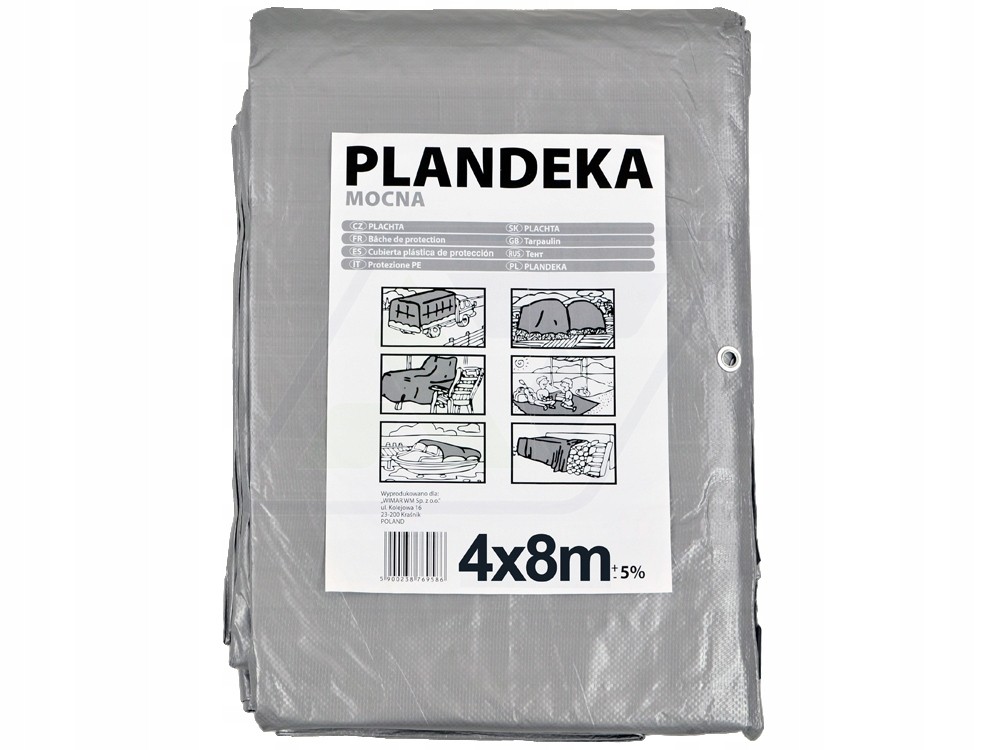 Silná strieborná plachta 4x8 metrov, 130g/m² - ideálna ochrana a krytie