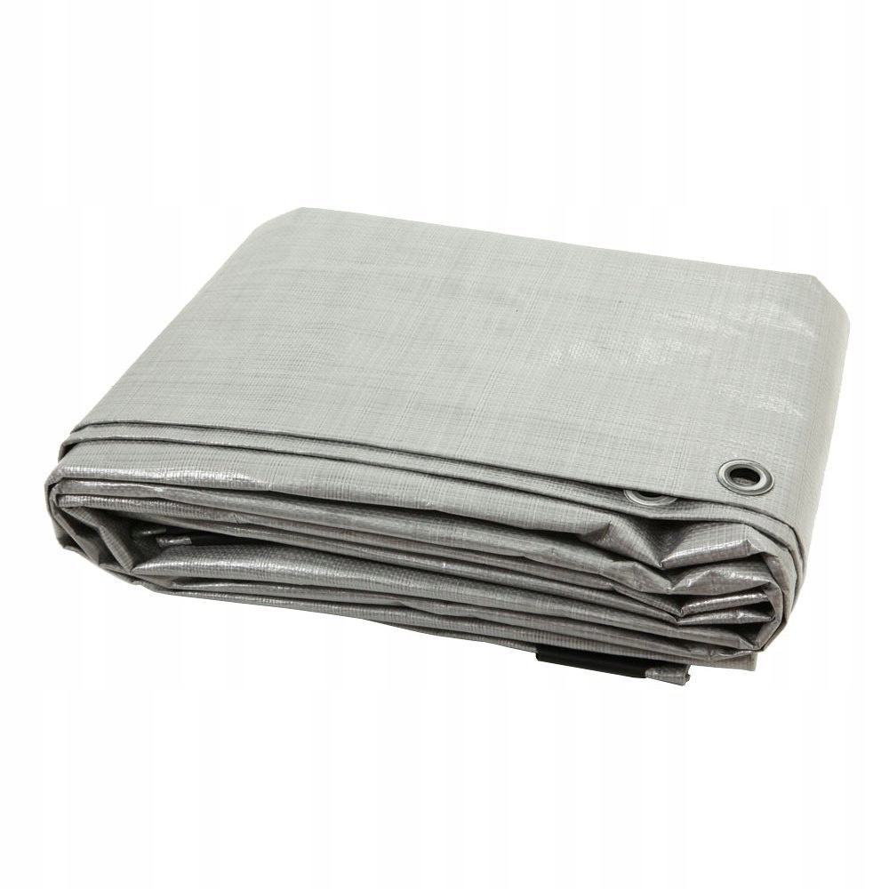 Univerzálna zosilnená vodoodolná plachta strieborná 120g/m² 5x5m UV+
