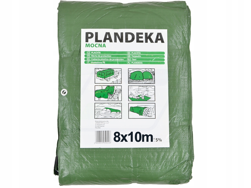 Silná univerzálna plachta 8x10 metrov, 110 g/m2, zelená