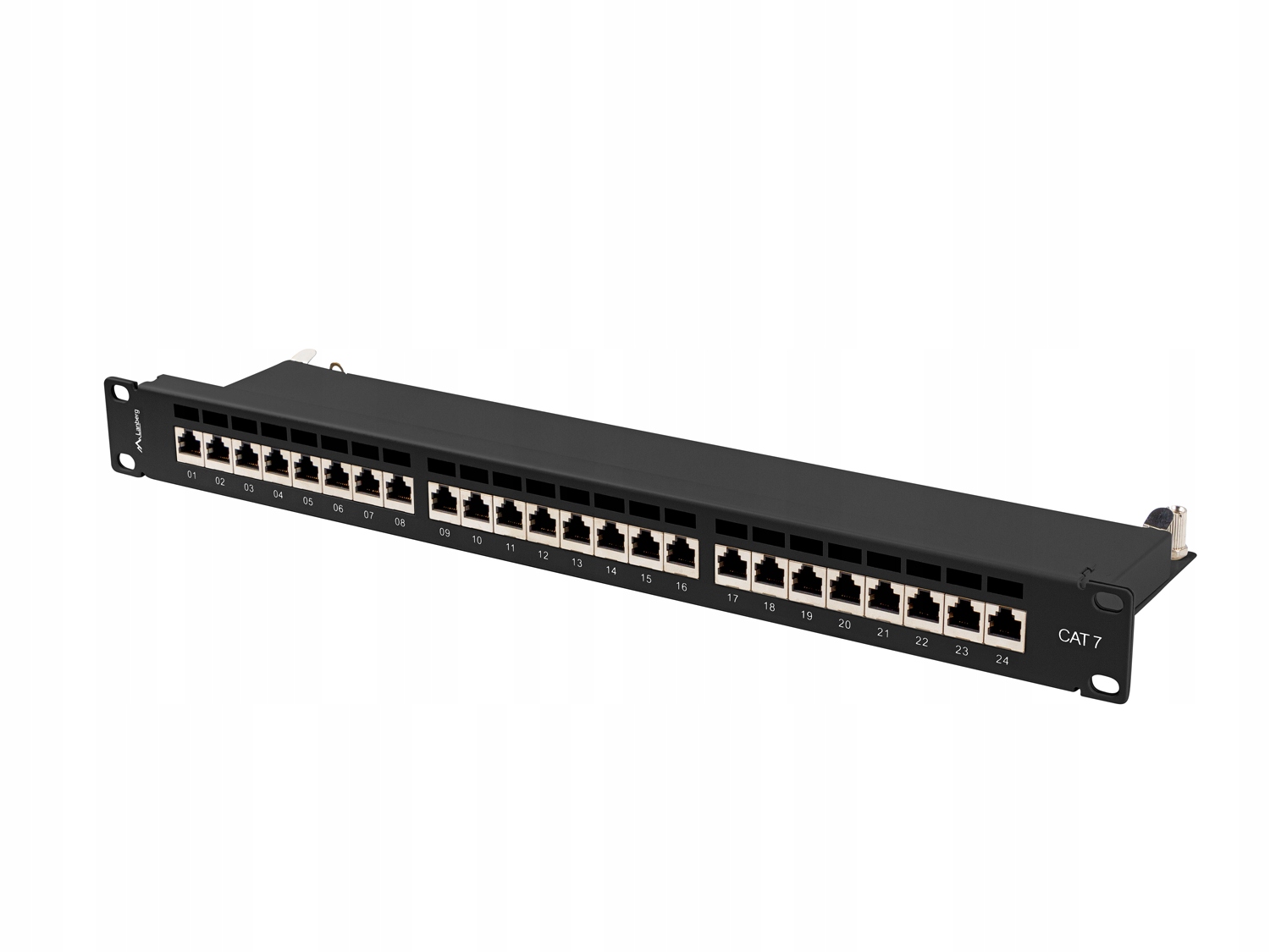 Patchpanel Lanberg 19'' 24xRJ45 1U kat.7 čierny
