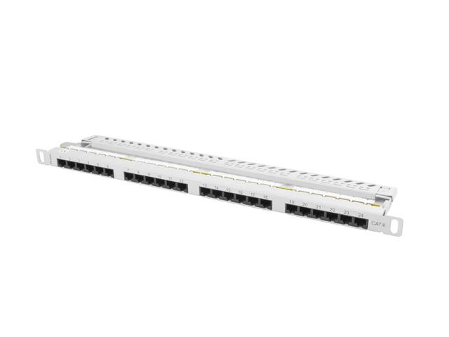 Patch panel 24 portov 0,5U Cat.6 sivý