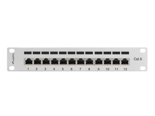 Patch panel Lanberg PPF6-9012-S sivý 10" kat. 6